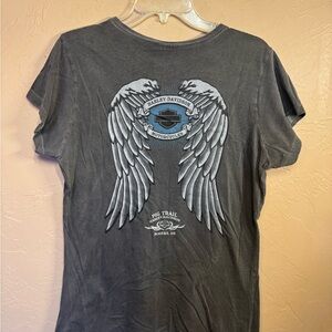 Women’s Harley-Davidson Charcoal Tee with Winged Emblem